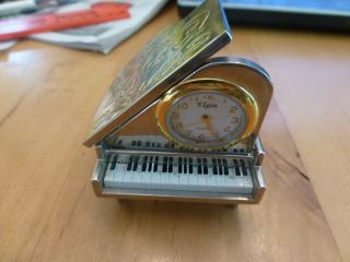 Elgin Stainless Steel Piano Watch Clock Silver Color Vintage
