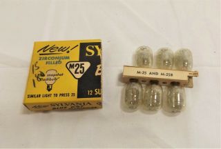 6 Vintage Sylvania Film Camera Flash Bulbs,  M - 25 & M - 25b
