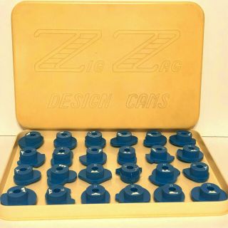 Vintage Zig Zag Design Cams Set Of 24 Attachments Sewing Quilting,  Complete