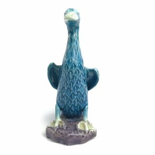 Antique Vintage Chinese Porcelain Duck Blue Figurine Statue 2
