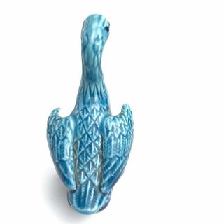 Antique Vintage Chinese Porcelain Duck Blue Figurine Statue 4