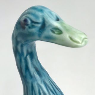 Antique Vintage Chinese Porcelain Duck Blue Figurine Statue 8