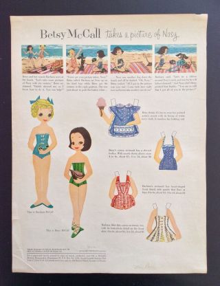 Vintage Betsy Mccall Mag.  Paper Dolls,  Betsy Mccall A Picture Of Nosy,  Jun 1956
