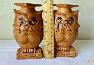 Vintage Twin Winton Ceramic Pottery Owl Salt Pepper Shakers