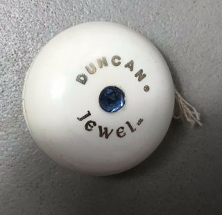Vintage 1970s Duncan 2 Sided White Jewel Blue And Gold Retro Toy
