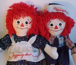 Raggedy Ann And Raggedy Andy 17 Inch Collectible Cloth Dolls By Applause