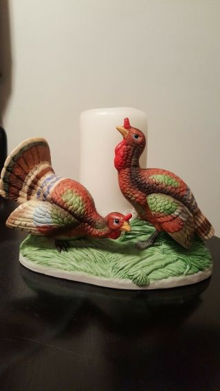 Ceramic Turkey Candle Holder,  Vintage