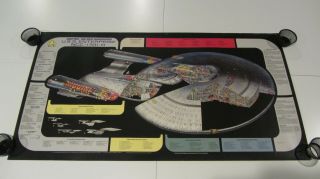 Vintage 1991 Star Trek Next Generation Uss Enterprise Cutaway Poster - 4 