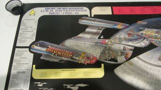Vintage 1991 Star Trek Next Generation USS Enterprise Cutaway Poster - 4 ' x 2 ' 2