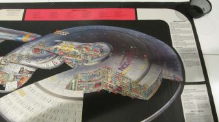 Vintage 1991 Star Trek Next Generation USS Enterprise Cutaway Poster - 4 ' x 2 ' 3