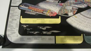 Vintage 1991 Star Trek Next Generation USS Enterprise Cutaway Poster - 4 ' x 2 ' 4