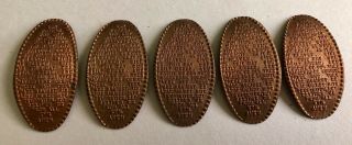 5 Antique / Vtg The Lords Prayer Our Father Elongated Penny