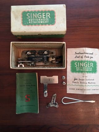 Vintage Singer Sewing Machine Button Hole Attachment (model 121795)