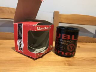 Manchester United: Vintage Rare Black Mug 95/96 Double Winners.  Collectors Item.