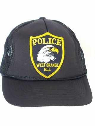 West Orange Jersey Black Ball Cap Hat Mesh Vintage Snapback
