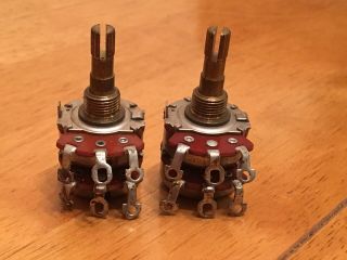 (2) Vintage 1962 Stackpole Potentiometers Pots Pair Dual Stack