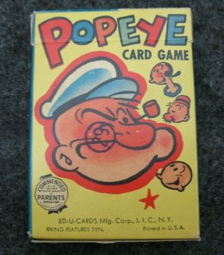 Vintage Popeye Card Game By Ed - U - Cards King Features
