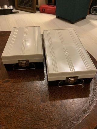 Zephyr Duofile Slide Storage Box Case Organizer Photography Vintage 2x Pair