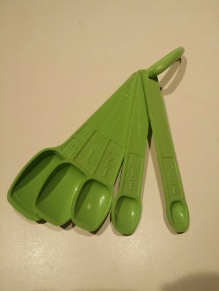 Vintage Tupperware Lime Green Measuring Spoons