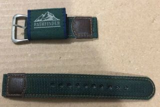 Vintage Casio Watch Band Strap Nylon/leather For Pathfinder 19mm