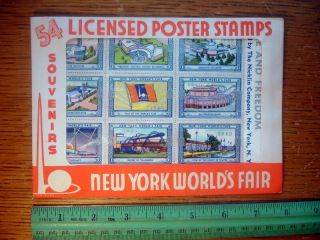Vtg 54 Ny Worlds Fair 1939 - 40 Us Poster /cinderella Stamps Sheet Mnhogvf