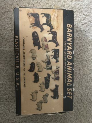 Vintage Plasticville Barnyard Animal Set Plastic Building Kit