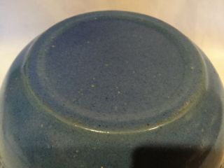 Blue Antique Stoneware Mixing Bowl Crock Primitive Vintage 8” 3