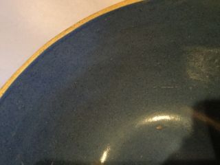 Blue Antique Stoneware Mixing Bowl Crock Primitive Vintage 8” 5