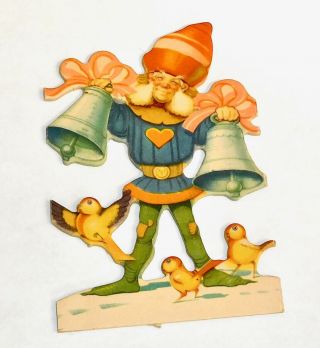 Vintage Swedish Christmas Die Cut / Fold Out Table Decor.  Sweden