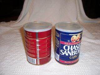 (1149) VINTAGE (2 cans) - FOLGERS Coffee Tin & Chase & Sanborn Coffee Tin 2