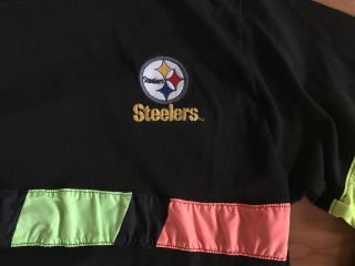 Vintage Pittsburgh Steelers 80s 90s XL Neon Long Sleeve Black Shirt 2