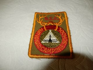 Boy Scout Bsa Patch National Camping School B.  S.  A.  Old Vtg