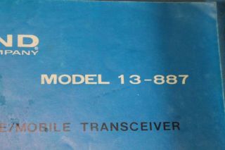 VINTAGE MIDLAND 13 - 887 23 CHANNEL BASE/MOBLE TRANCEIVER CB RADIO OWNERS GUIDE 3