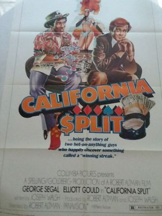 Vintage Movie Theater Poster California Split 1974