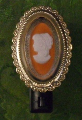 Vintage Metal Framed Cameo Wall Night Light - Very Unique - And