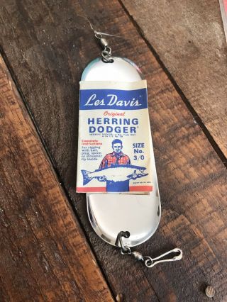 Vintage Les Davis Herring Dodger 3/0 Fishing Lure Flashing Spoon 4 1/2 "