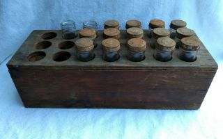 Vintage Alka Seltzer 21 Bottle Wooden Display Rack With 16 Alka Selter Bootles