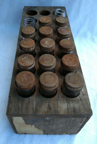 Vintage Alka Seltzer 21 Bottle Wooden Display Rack With 16 Alka Selter Bootles 4