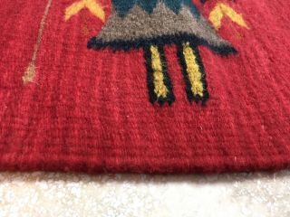 VTG Zapotec Mexico Table Runner HUNTER Southwest Decor Hand Woven Wool 14”x39” 5