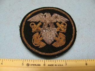 Vintage U.  S.  Navy Officers Eagle With Anchors Hat Patch