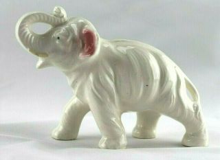Vintage Japan Porcelain Elephant Figurine Statue Trunk Up For Good Luck 6 " X 4 "