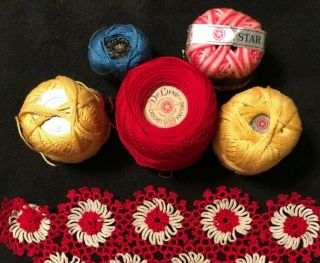 Mixed Variety Of Vintage Tatting Crochet Thread Deluxe Star Royal