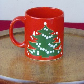 Waechtersbach Christmas Tree Coffee Tea Mug Cup Red Germany Vintage