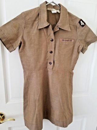 Vintage 60s Girl Scout Brownie Uniform Dress Size 6