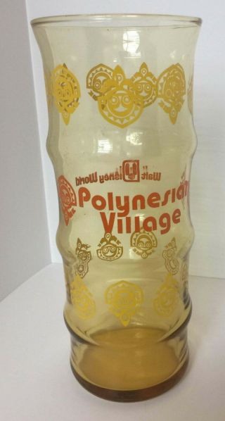 Vintage Disney Polynesian Village Bamboo Glass Souvenir Cup Walt Disney World