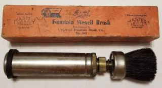 Vintage Ideal Master Model Fountain Stencil Brush W/original Box Pre - Owned