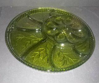 Vintage Indiana Glass Tree of Life Green 13 