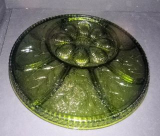 Vintage Indiana Glass Tree of Life Green 13 