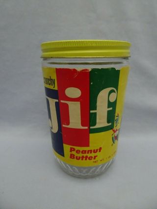Vintage Glass Crunchy Jif Peanut Butter Jar W Lid And Jifaroo Kangaroo On Label