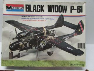 Vintage 1974 Black Widow P - 61 Model Airplane